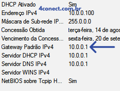 endereço de gateway padrão 10.0.0.1